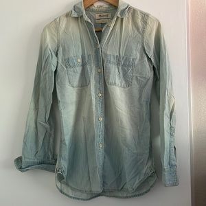 MADEWELL Slim Ex Boyfriend Blue Chambray Shirt Size XXS